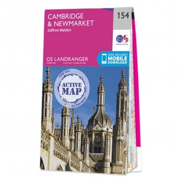 Ordnance Survey Landranger Active map 154 - Cambridge & Newmarket (Waterproof)