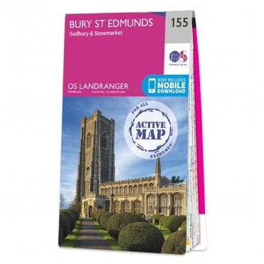 Ordnance Survey Landranger Active map 155 - Bury St Edmunds (Waterproof)
