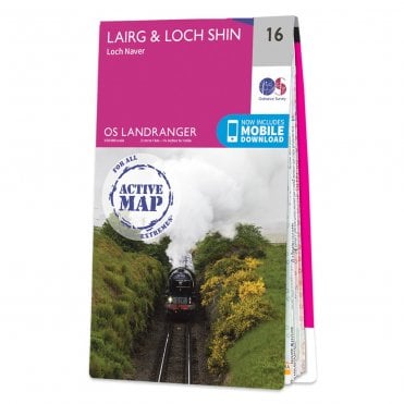Ordnance Survey Landranger Active map 16 - Lairg & Loch Shin (Waterproof)