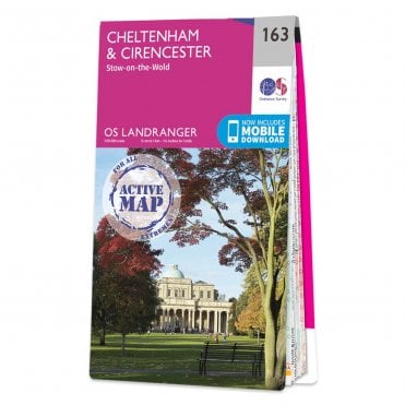 Ordnance Survey Landranger Active map 163 - Cheltenham & Cirencester (Waterproof)