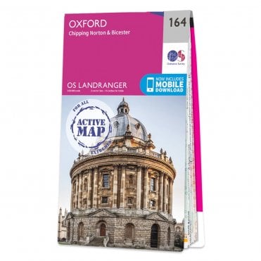 Ordnance Survey Landranger Active map 164 - Oxford (Waterproof)