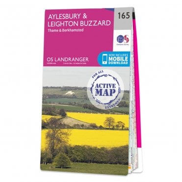 Ordnance Survey Landranger Active map 165 - Aylesbury & Leighton Buzzard (Waterproof)