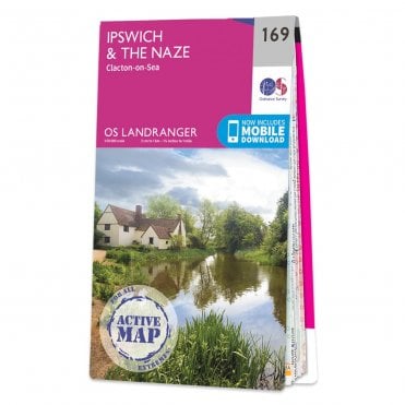 Ordnance Survey Landranger Active map 169 - Ipswich & The Naze (Waterproof)