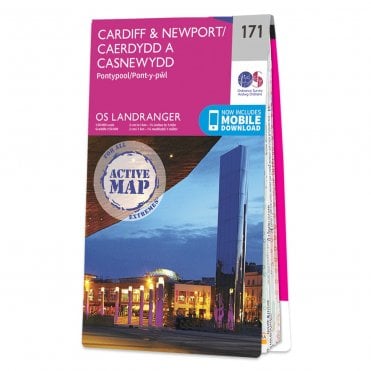 Ordnance Survey Landranger Active map 171 - Cardiff & Newport (Waterproof)
