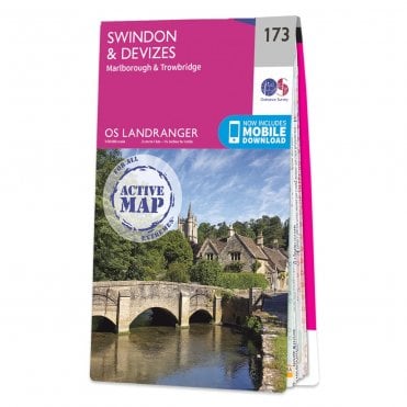 Ordnance Survey Landranger Active map 173 - Swindon & Devizes (Waterproof)