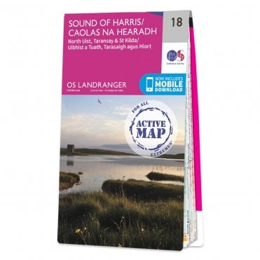 Ordnance Survey Landranger Active map 18 - Sound of Harris (Waterproof)