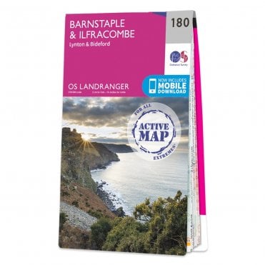 Ordnance Survey Landranger Active map 180 - Barnstaple & Ilfracombe (Waterproof)