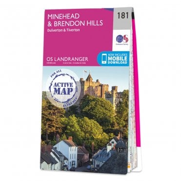 Ordnance Survey Landranger Active map 181 - Minehead & Brendon Hills (Waterproof)