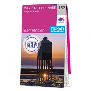 Ordnance Survey Landranger Active map 182 - Weston-super-Mare (Waterproof)