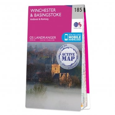 Ordnance Survey Landranger Active map 185 - Winchester & Basingstoke (Waterproof)