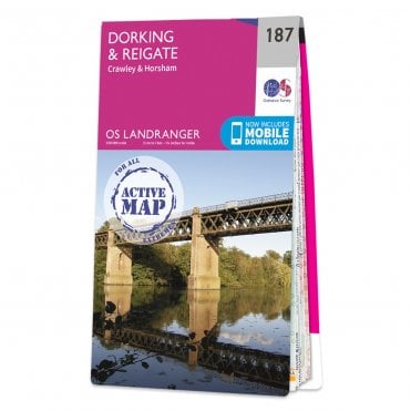 Ordnance Survey Landranger Active map 187 - Dorking & Reigate (Waterproof)
