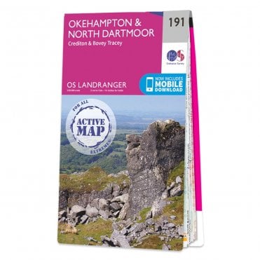 Ordnance Survey Landranger Active map 191 - Okehampton & North Dartmoor (Waterproof)