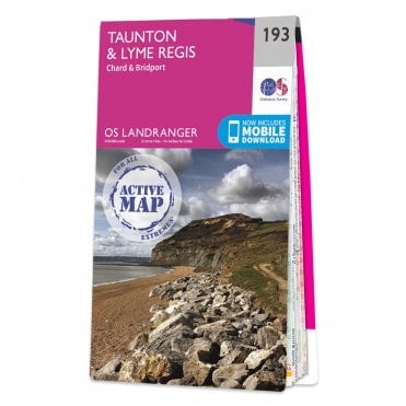 Ordnance Survey Landranger Active map 193 - Taunton & Lyme Regis (Waterproof)
