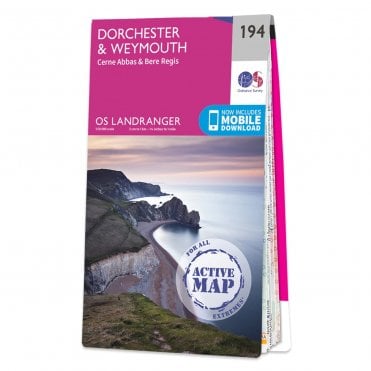 Ordnance Survey Landranger Active map 194 - Dorchester & Weymouth (Waterproof)