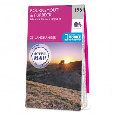Ordnance Survey Landranger Active map 195 - Bournemouth & Purbeck (Waterproof)