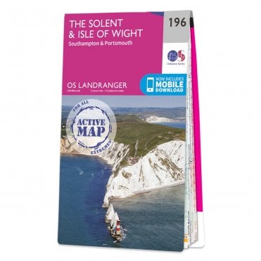 Ordnance Survey Landranger Active map 196 - The Solent & Isle of Wight (Waterproof)