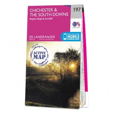 Ordnance Survey Landranger Active map 197 - Chichester & the South Downs (Waterproof)