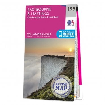 Ordnance Survey Landranger Active map 199 - Eastbourne & Hastings (Waterproof)