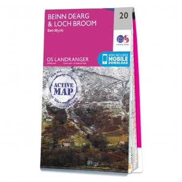 Ordnance Survey Landranger Active map 20 - Beinn Dearg & Loch Broom (Waterproof)