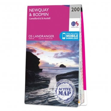 Ordnance Survey Landranger Active map 200 - Newquay & Bodmin (Waterproof)