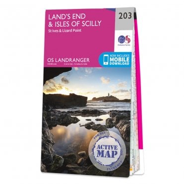 Ordnance Survey Landranger Active map 203 - Land's End & Isles of Scilly (Waterproof)