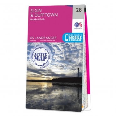 Ordnance Survey Landranger Active map 28 - Elgin & Dufftown (Waterproof)