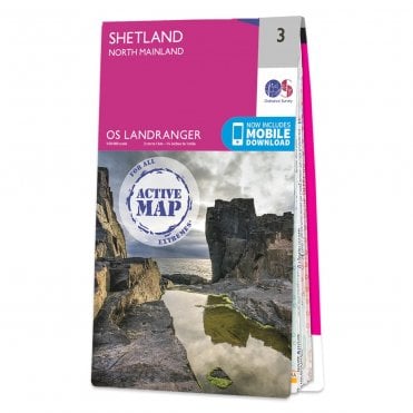 Ordnance Survey Landranger Active map 3 - Shetland (Waterproof)