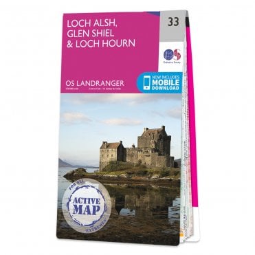 Ordnance Survey Landranger Active map 33 - Loch Alsh, Glen Shiel & Loch Hourn (Waterproof)