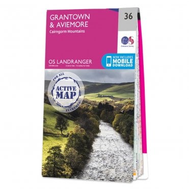 Ordnance Survey Landranger Active map 36 - Grantown & Aviemore (Waterproof)