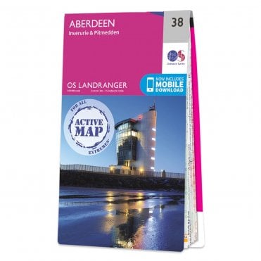 Ordnance Survey Landranger Active map 38 - Aberdeen (Waterproof)