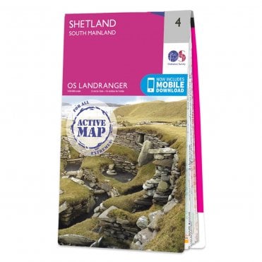Ordnance Survey Landranger Active map 4 - Shetland (Waterproof)