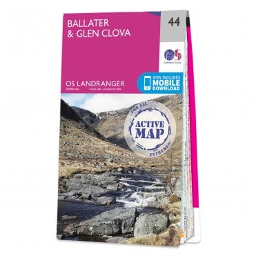Ordnance Survey Landranger Active map 44 - Ballater & Glen Clova (Waterproof)