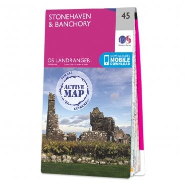 Ordnance Survey Landranger Active map 45 - Stonehaven & Banchory (Waterproof)