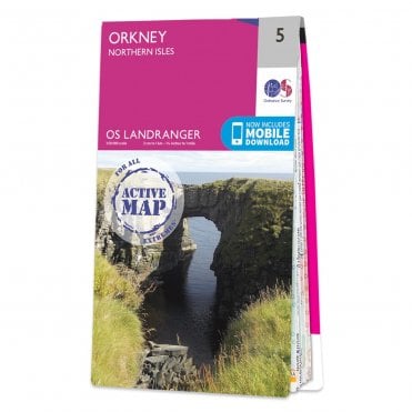 Ordnance Survey Landranger Active map 5 - Orkney (Waterproof)