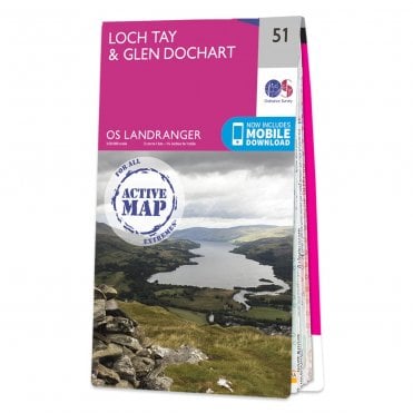 Ordnance Survey Landranger Active map 51 - Loch Tay & Glen Dochart (Waterproof)