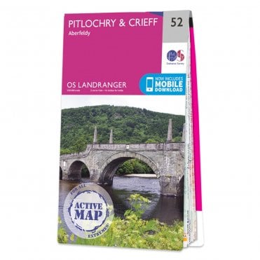 Ordnance Survey Landranger Active map 52 - Pitlochry & Crieff (Waterproof)