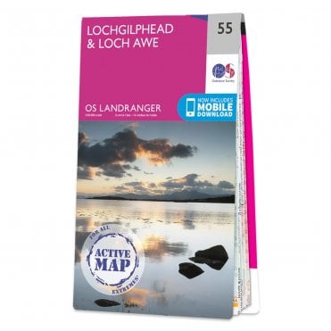 Ordnance Survey Landranger Active map 55 - Lochgilphead & Loch Awe (Waterproof)