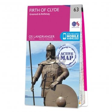 Ordnance Survey Landranger Active map 63 - Firth of Clyde (Waterproof)
