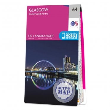 Ordnance Survey Landranger Active map 64 - Glasgow (Waterproof)