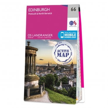 Ordnance Survey Landranger Active map 66 - Edinburgh (Waterproof)