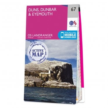 Ordnance Survey Landranger Active map 67 - Duns, Dunbar & Eyemouth (Waterproof)