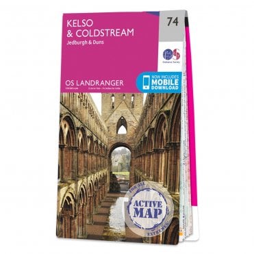 Ordnance Survey Landranger Active map 74 - Kelso & Coldstream (Waterproof)