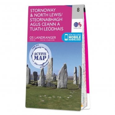 Ordnance Survey Landranger Active map 8 - Stornoway & North Lewis (Waterproof)