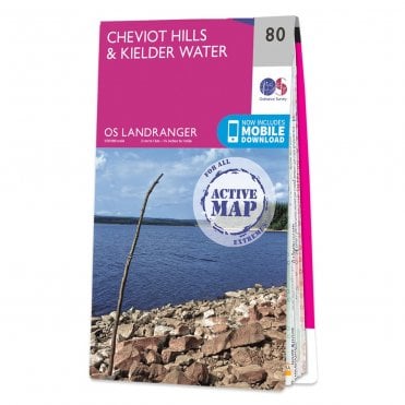 Ordnance Survey Landranger Active map 80 - Cheviot Hills & Kielder Water (Waterproof)