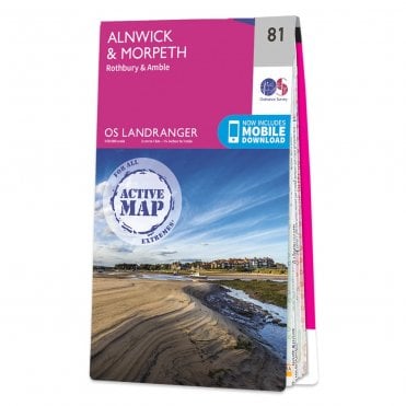 Ordnance Survey Landranger Active map 81 - Alnwick & Morpeth (Waterproof)
