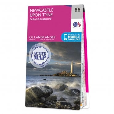 Ordnance Survey Landranger Active map 88 - Newcastle upon Tyne (Waterproof)