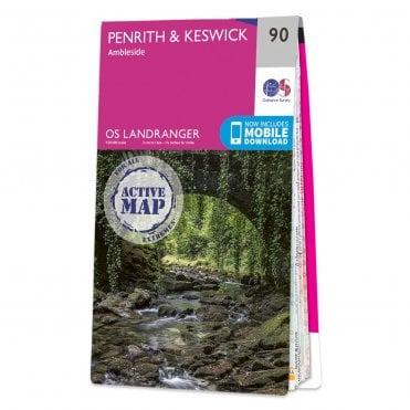 Ordnance Survey Landranger Active map 90 - Penrith & Keswick (Waterproof)