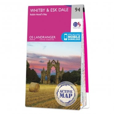 Ordnance Survey Landranger Active map 94 - Whitby & Esk Dale (Waterproof)