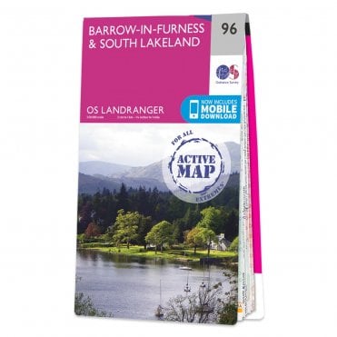 Ordnance Survey Landranger Active map 96 - Barrow-in-Furness & South Lakeland (Waterproof)
