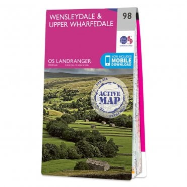 Ordnance Survey Landranger Active map 98 - Wensleydale & Upper Wharfedale (Waterproof)